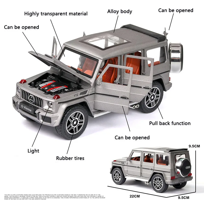 Model Avtomobila 1:24 G63 SUV Avto Zlato Diecasts & Igrača Vozil Kovinske Zlitine Simulacije Potegnite Nazaj, Avtomobili, Igrače Za Otroke Darila Za Otroke