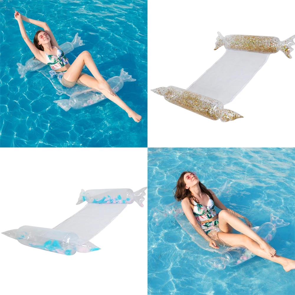 Nove Sladkarije Plavajoče Posteljo Sequins Cvetlični Bazen Float Vode Hammoon Salon Bazen Za Plavanje Obroč