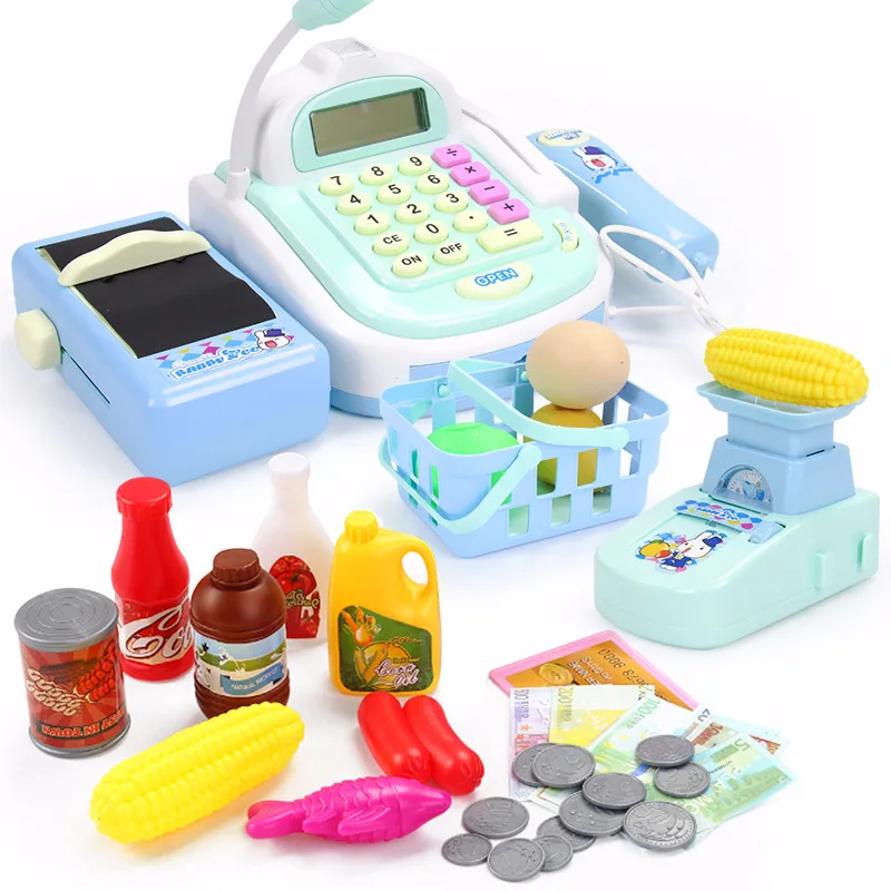 Otrok se Pretvarjamo, Igra Igrače Simulacije Supermarket blagajno Večnamensko Denarnih Igrača, s Kalkulator in Optičnega Dekle Darilo