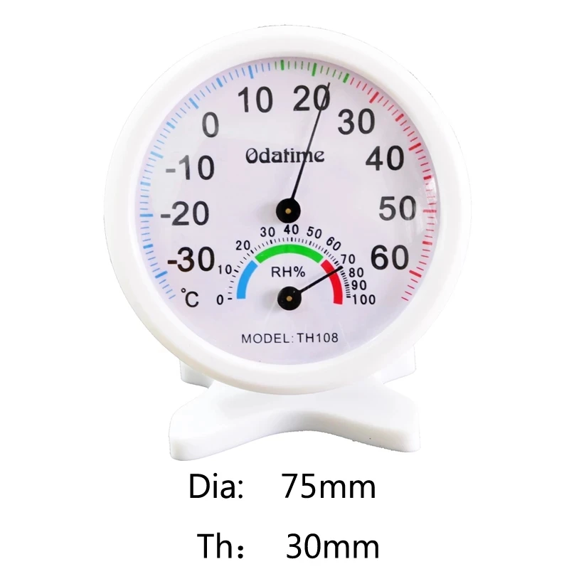 Odatime Termometer, Higrometer Krog Ura-oblikovan za Merjenje Notranja Zunanja Stena Temperatura Vlažnost Termometer Merilnik, Merilnik