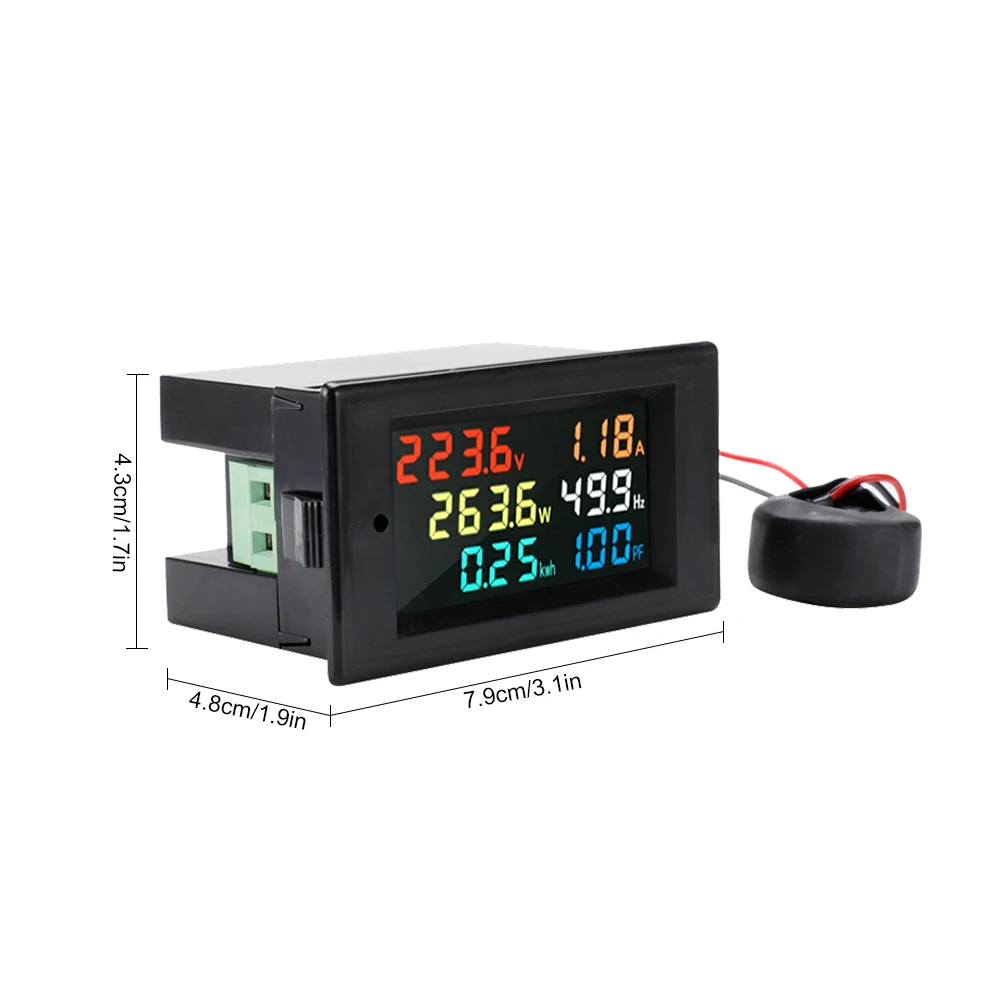 AC 80-300V Digitalni Voltmeter Ampermeter Barvni LCD-Zaslon Multimeter Napetost, Trenutna Moč Energije Frekvenco Monitor