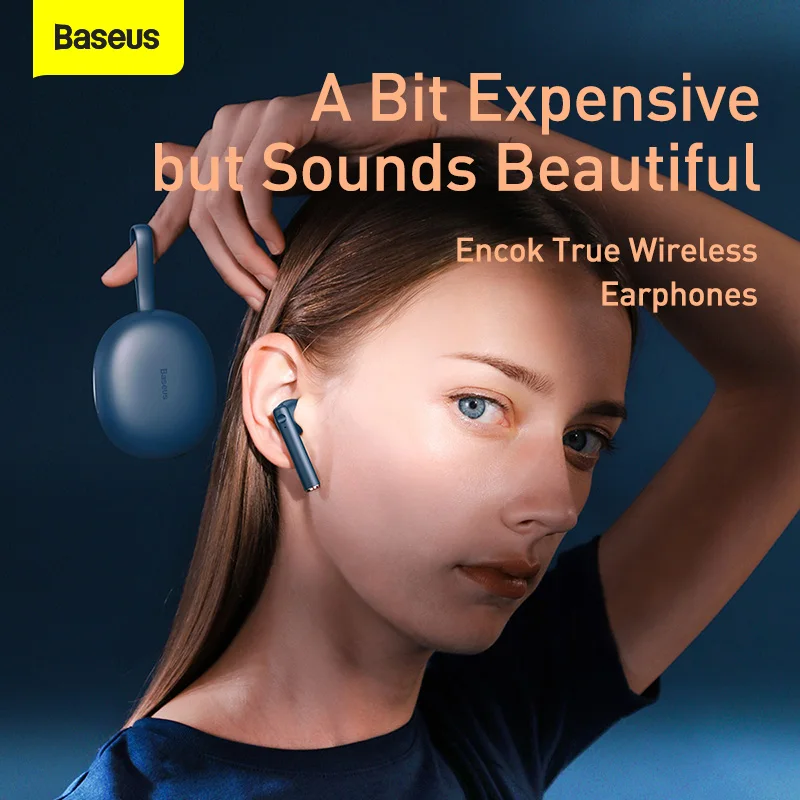 Baseus W05 TWS Brezžične Slušalke Bluetooth 5.0 Slušalke Podporo Qi Brezžično Polnjenje V uho Čepkov Dotik Igri za Nadzor Slušalke