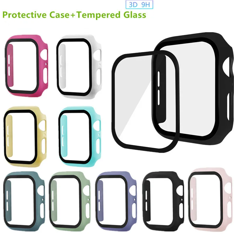 Zadeva vsestransko Polno Kritje+Kaljeno Film Stekla Screen Protector Za Apple Watch 38 mm 40 mm 42mm 44 mm Za iWatch Serije 5 4 3 2 1