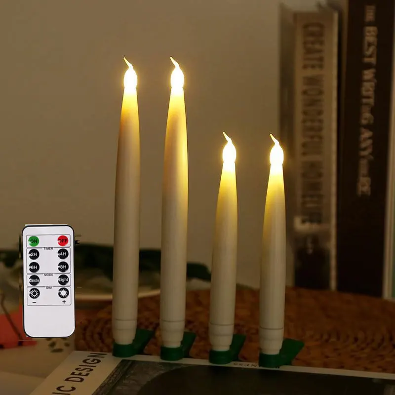 Komplet 12 Daljinsko ali ne Oddaljeno Toplo Bela Baterije Taper Sveče,Ponarejenega Steber LED Sveča Za Božično Drevo Doma Stranka Dekoracijo