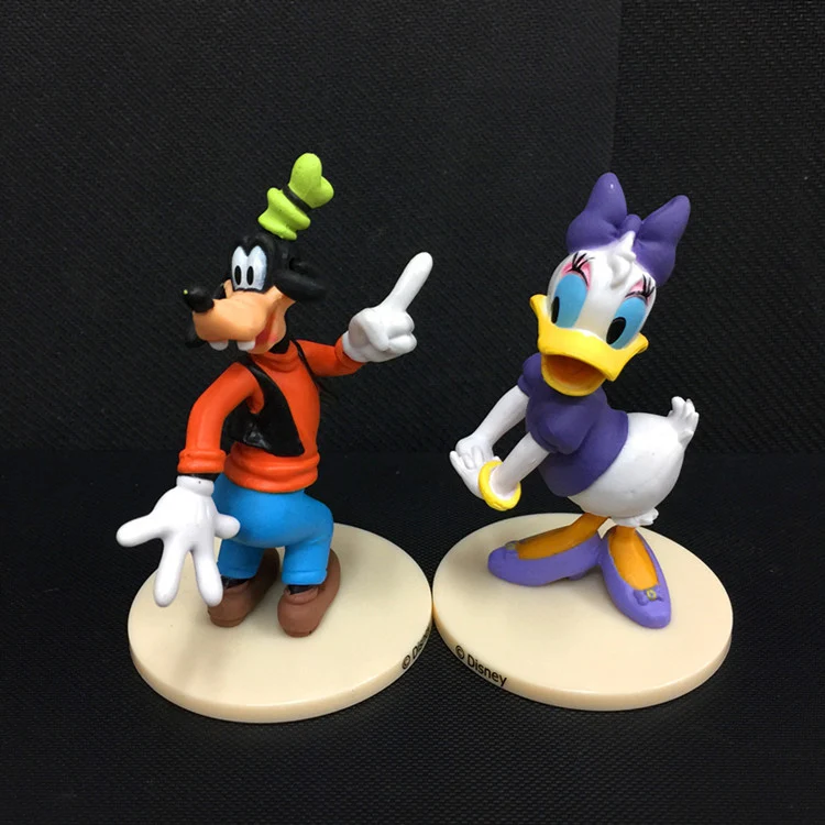 Disney Igrače 6pcs/Set 7-9 cm Mickey Minnie Mouse, Donald Duck Pluton Neumen Pvc Akcijska Figura Model Lutka Igrače Otroška Igrače Božično Darilo