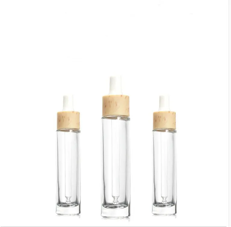 30 ML steklenička z leseno oblike kapalko pokrov za eterično olje, tekoče eye serum toner za nego kože, kozmetične embalaže