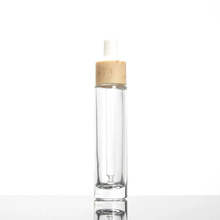 30 ML steklenička z leseno oblike kapalko pokrov za eterično olje, tekoče eye serum toner za nego kože, kozmetične embalaže