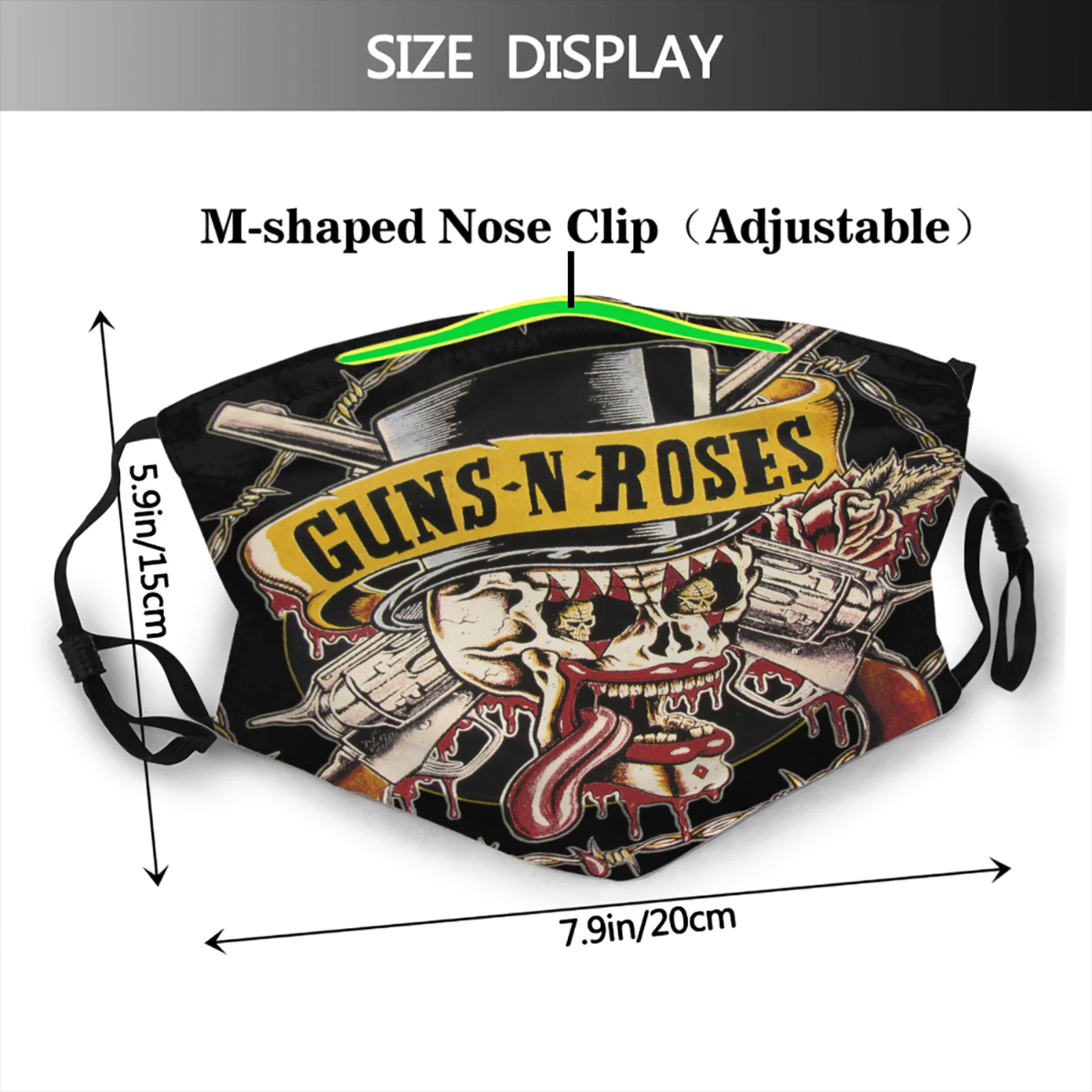 Blagovne znamke guns n roses Dihanje maske za umetnost ženske/moški Filter za prah masko pištole ogrlica fantje/dekleta Mascaras/božič Masques