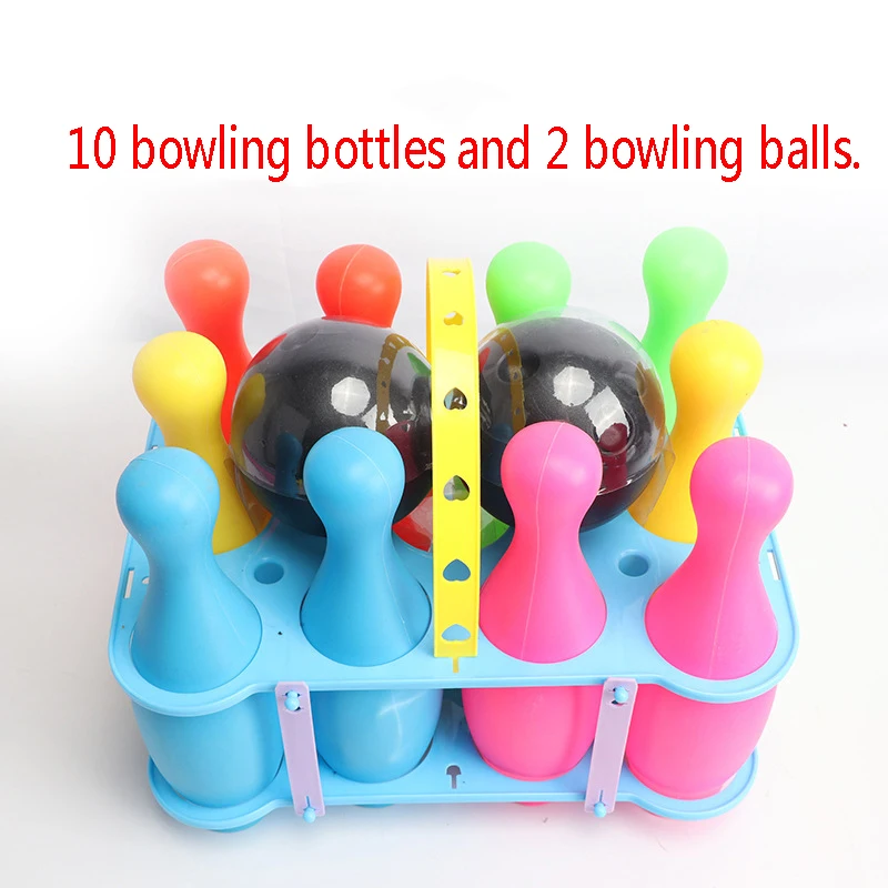 Žogice Bowling Šport Zatiči Igra Skledo Steklenice Zaprtih Prostorih, Na Prostem Igrače, Izobraževalne Otroci Plastičnih Pisane Družine Trojk Darilo Božič 0