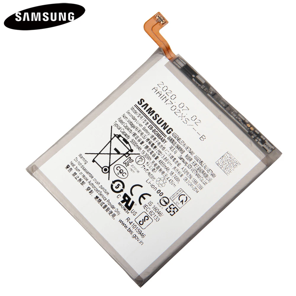 Original Baterija EB-BG988ABY za Samsung Galaxy S20 Ultra S20Ultra S20U Zamenjava Telefon Baterija Pristna Baterija 5000mAh