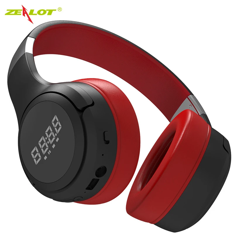 ZEALOT B28 Hi-fi Stereo Slušalke Bluetooth Slušalke Zložljive LED Digitalni Zaslon Podporo Mikro AUX FM MicX FM Mikrofon TF Kartica
