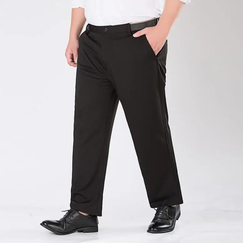 Pomlad poletje Plus velikost hlače 50 52 10XL poslovnih pas 138 cm elastične Ohlapne hlače 2 barvi