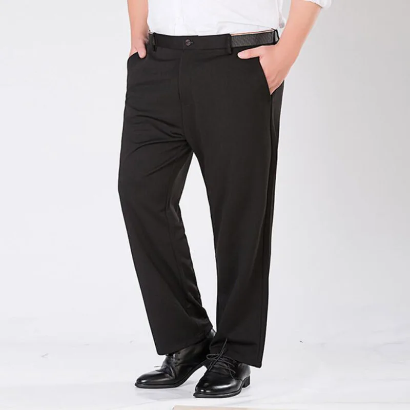 Pomlad poletje Plus velikost hlače 50 52 10XL poslovnih pas 138 cm elastične Ohlapne hlače 2 barvi