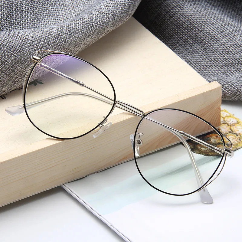 New Metal Očal Okvir Letnik Ženske Anti-modra Svetloba Računalnik Očala Moda Prevelik Eye Glasses Moških Kratkovidnost Optika 2020