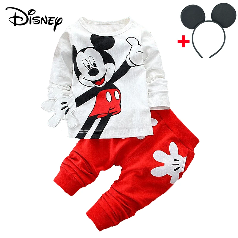 Disney Mickey Baby Girl Obleke Pomlad Jesen Risanka Polka Dot Dolgo Oplaščeni Obleko Vrhovi Dokolenke Obleke Otroci Bebes Tek Bo Ustrezala
