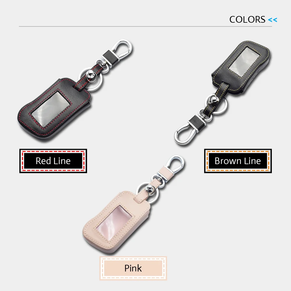 Pravo Usnje Avto Ključ Primeru Za Starline A93 A63 A36 A39 A66 A96 dvosmerni Avtomobilski Alarm LCD zaslon, Daljinski upravljalnik Keychain Zaščito Kritje Kože