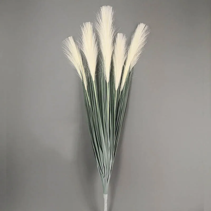 5 Glav Umetno Reed Cvetje za Poroko Okrasni Cvetlični Umetnih Plastičnih Ponaredek Cvet Rastlin Poroko Cesti Postavitev