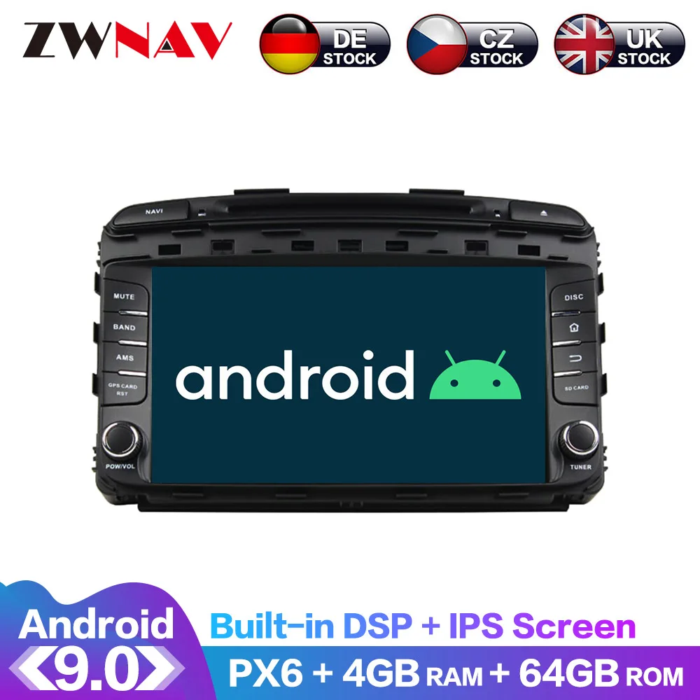 Android 10 Zaslon IPS PX6 DSP Za Kia Sorento Prime KX7 2016 - 2019 Avto DVD Predvajalnik, GPS Multimedijski Predvajalnik, Radio Audio Stereo