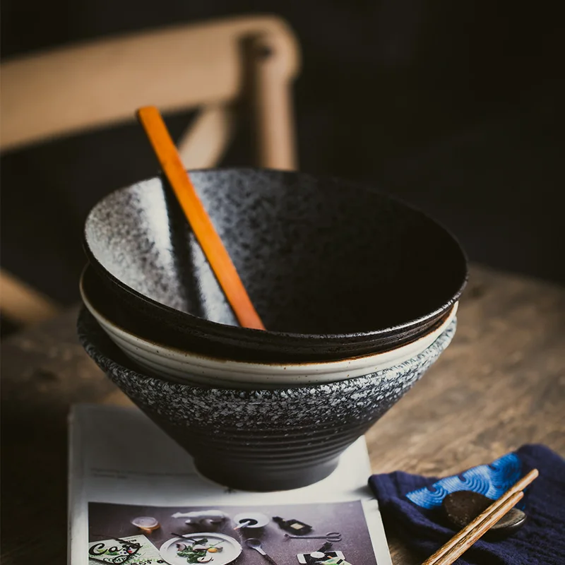 ANTOWALL Japonski slog keramični ramen juha skledo kuhinje namizna skledo gospodinjski restavracija okusom 8inch instant rezanec bowl