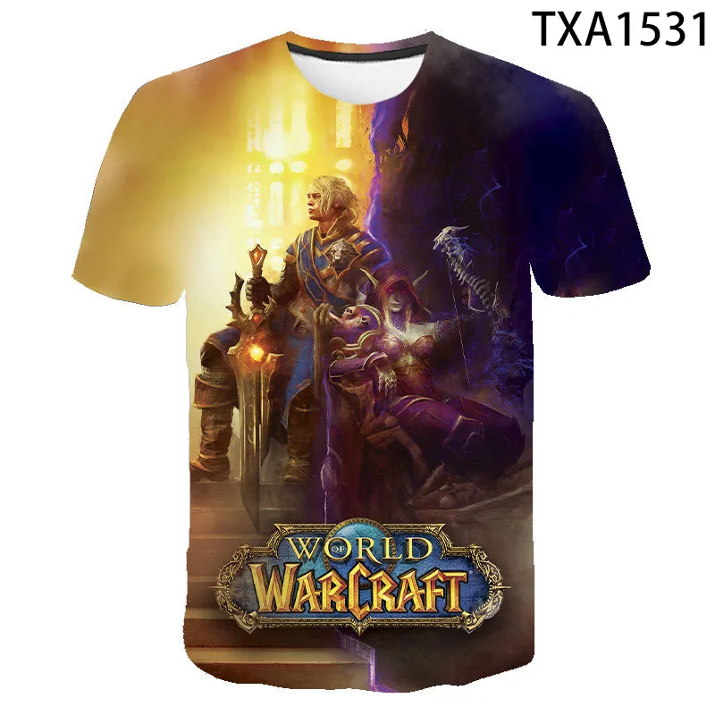 Kul Warcraft 3D Tiskanih Majica s kratkimi rokavi Moški, Ženske, Otroke Igre, majice Kratek Rokav Poletje Tshirt Ulične Vrhovi Fant Dekle Otroci Tee