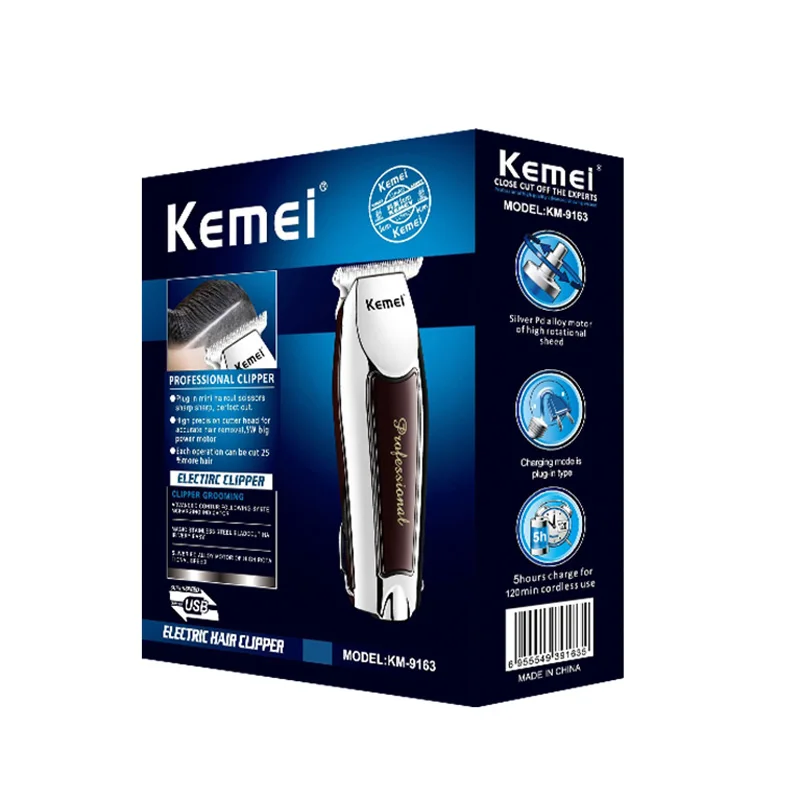 Kemei KM-9163 hair trimmer akumulatorski Lase rezalnik za ponovno polnjenje brado brivnik za moške mini velikosti močan motor, frizerski lase clipper