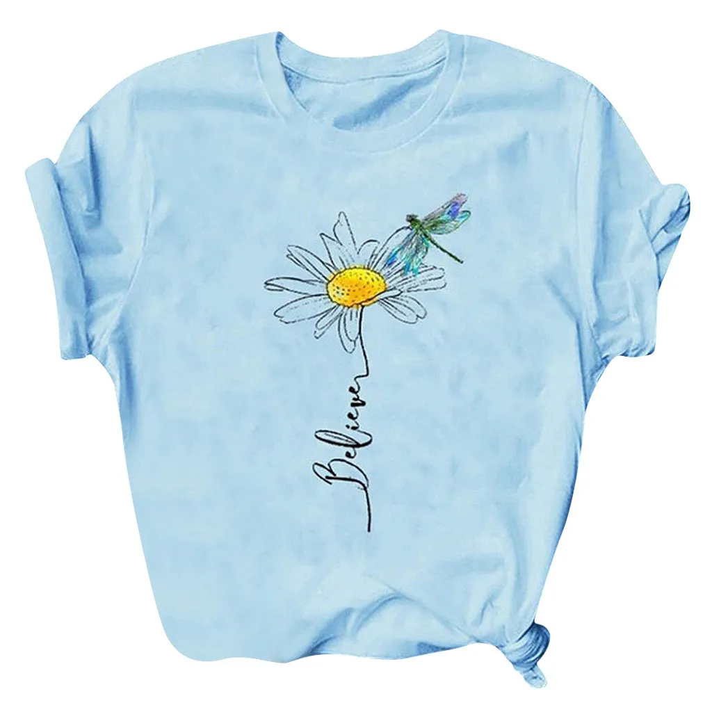 Ženske dragonfly T-shirt Estetike Grafični Kratek Rokav Črke Tisk Svoboden Tee Tunika Majice s kratkimi rokavi Ženske Camisetas Verano Mujer