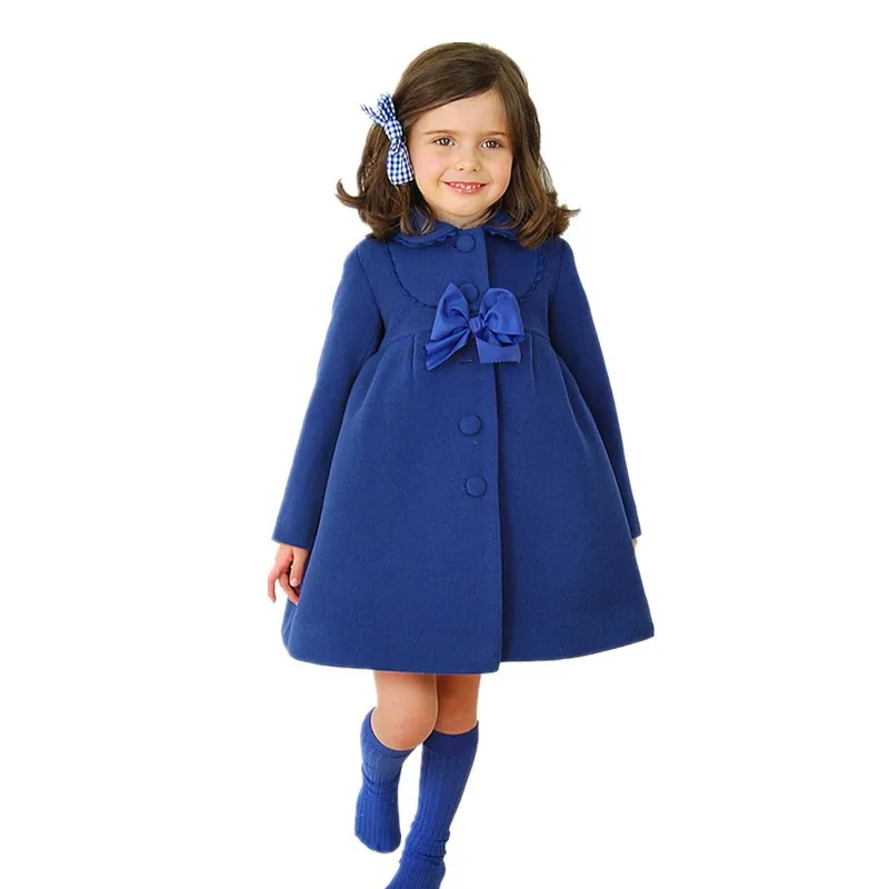 KEAIYOUHUO Pozimi Dekleta Coats Otroci Oblačila Velik Lok Jopiči Za Dekleta Modni Vrhnja oblačila z Dolgimi Rokavi Toplo Bombaž Otroci Oblačila