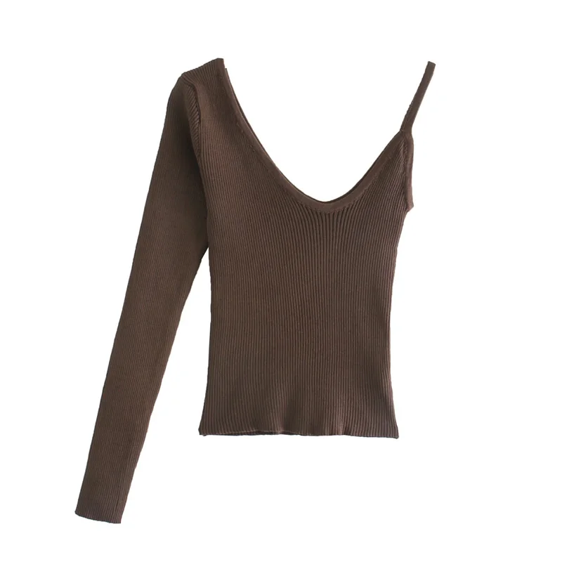 Pomlad in poletje ženski pulover priložnostne barva Proti-vrat dolgo sleeved kratek asimetričen pulover
