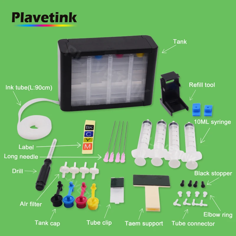 Plavetink 4 Barva Universal CISS Ink Tank Za HP 122 122XL Deskjet 1000 1050 2000 do leta 2050 2050s 3000 3050A CH563HE Tiskalnik Kompleti