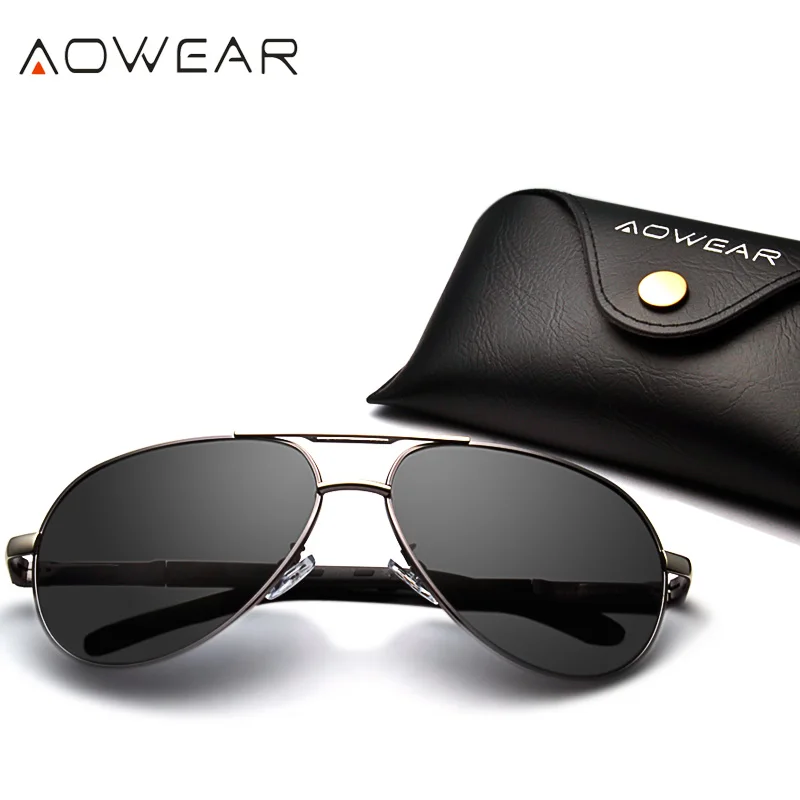 AOWEAR blagovne Znamke Oblikovalec Ogledalo sončna Očala Moških Polarizirana Letalstva sončna Očala Moški Aluminija, Magnezija Vožnje Očala Očala Gafas