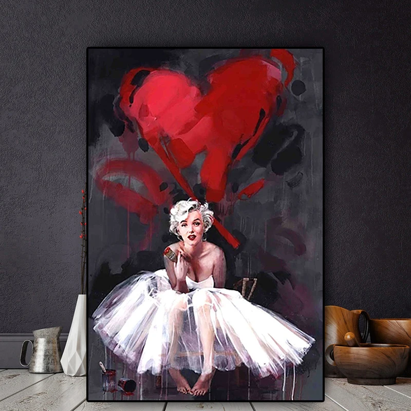 Marilyn Monroe Grafiti Umetnost Platno Slikarstvo Plakatov in Fotografij Cuadros Wall Art Slik, Dnevna Soba Dekoracijo Doma