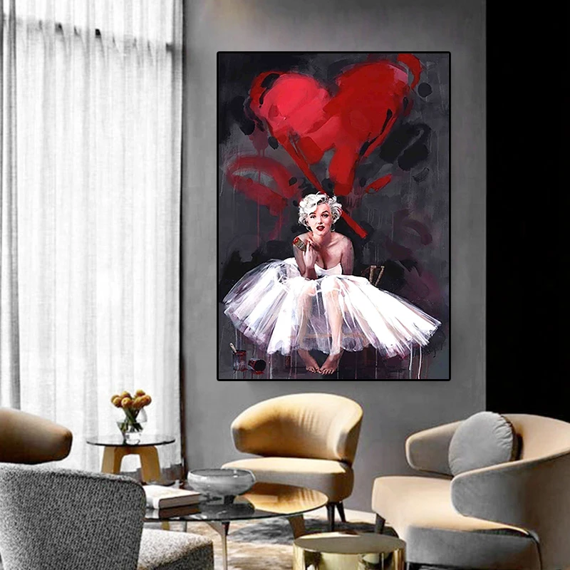 Marilyn Monroe Grafiti Umetnost Platno Slikarstvo Plakatov in Fotografij Cuadros Wall Art Slik, Dnevna Soba Dekoracijo Doma