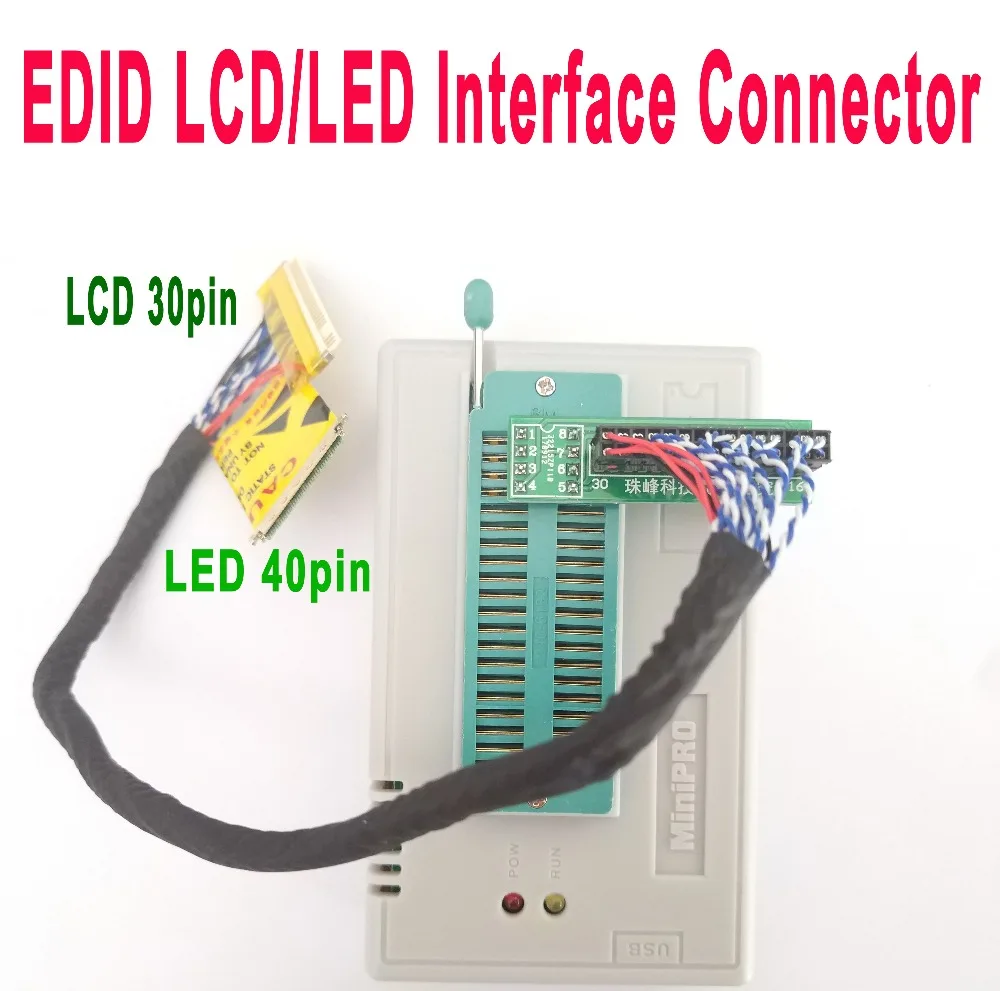 Laptop EDID LED40pin LCD 30pin čip podatkov branje pisanje kabel priključek line TL866II PIJ Programer tl866ii plus programer