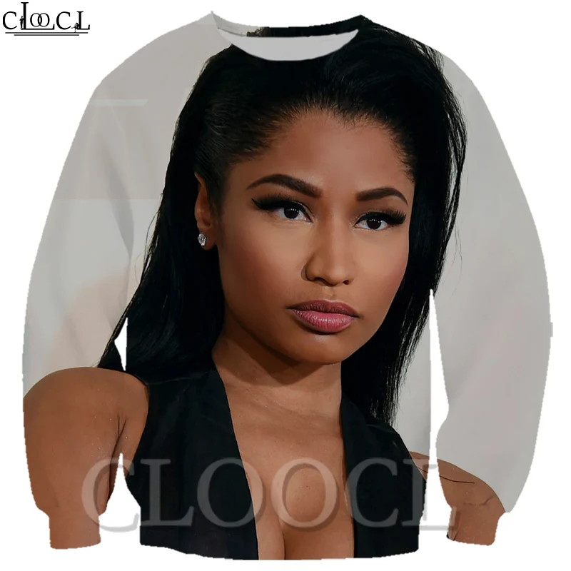 CLOOCL Majica Hip Hop Najnovejši Nicki Minaj Rapper Pevka Moški/Ženske Jeseni Ulične Vrhnja oblačila 3D Tiskanja Crewneck Priložnostne