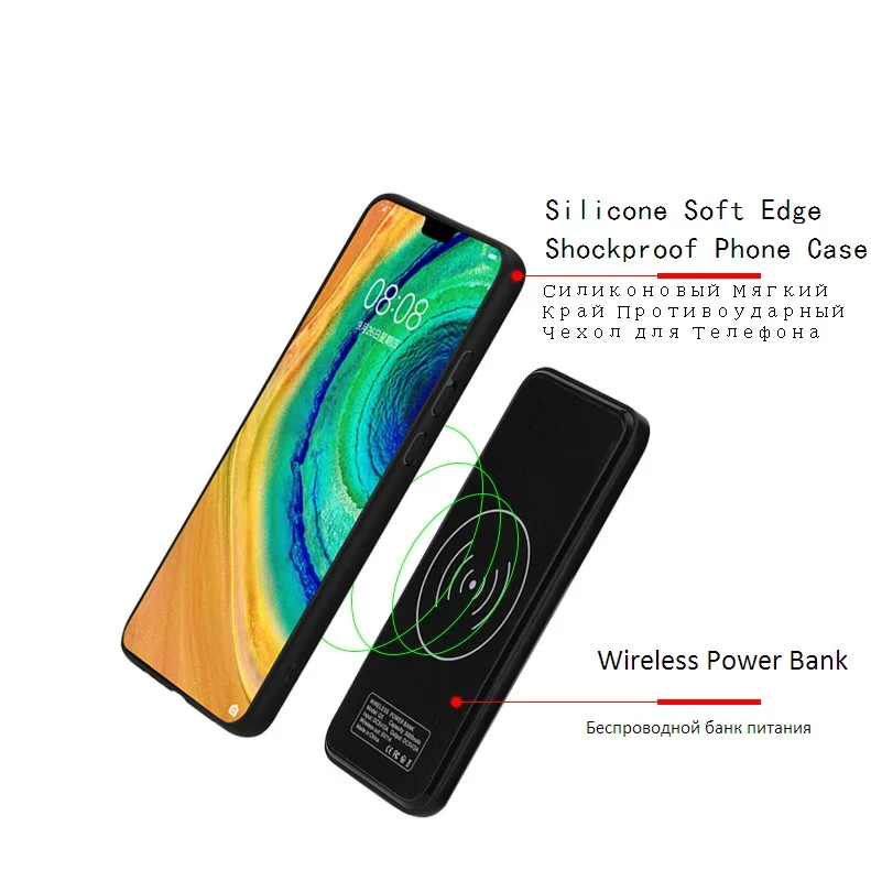 Silm Silikonski shockproof Usnje Moči Banke Za iPhone 11 Brezžični Magnetni Polnilnik Primeru ForiPhone 11 Pro Max Moč Primeru