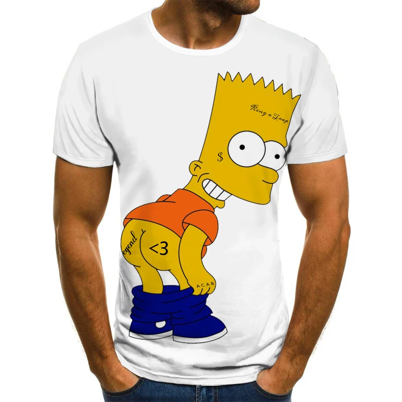 Nova 3D Cartoon Simpsons Ulične za Moške in Ženske majice Harajuku T-majice Smešno in Zabavno Oblačila Najstnik, T-majice