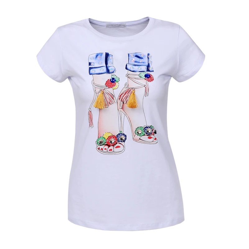 2020 Modne Dame Čevlji ženske Bombaža T-shirt poletje kratek sleeved majica s kratkimi rokavi ženske