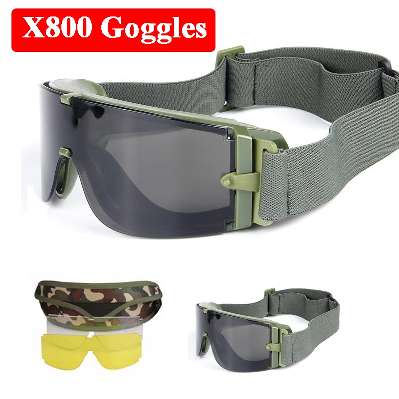 X800 Taktično Paintball Vojne Igre Shooting Zaščita Očal Na Prostem Lov Airsoft Očala Vojaške Vojske Očala