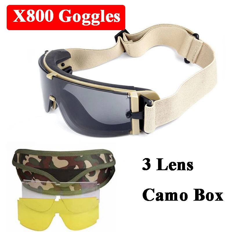 X800 Taktično Paintball Vojne Igre Shooting Zaščita Očal Na Prostem Lov Airsoft Očala Vojaške Vojske Očala