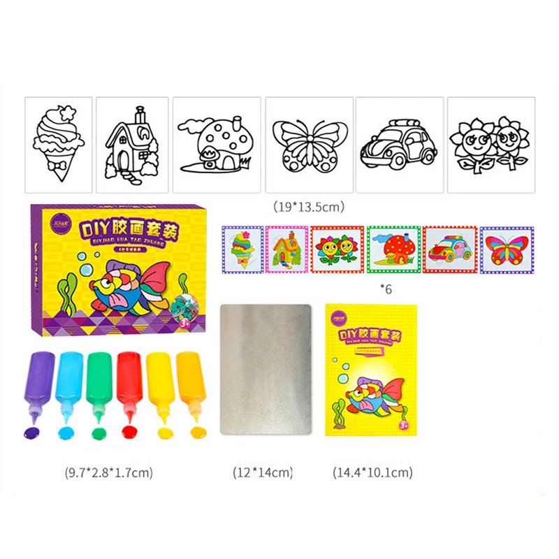 DIY Risanje Igrače Otroški Cartoon Lepilo Tempera Slikarstvo Igrače Za Otroke v Vrtec Umetnosti Otroške Igrače Postavlja Otroka, Rojstni dan, Darila