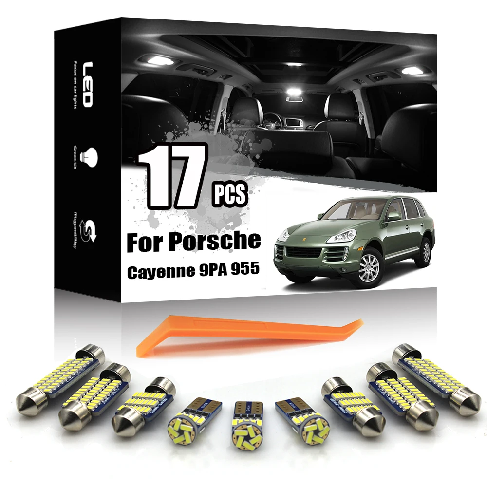17pcs Bela Canbus Avtomobilske LED Notranja Luč Kit Paket za Porsche Cayenne 955 957 2003-2010 pribor branje Notranja osvetlitev