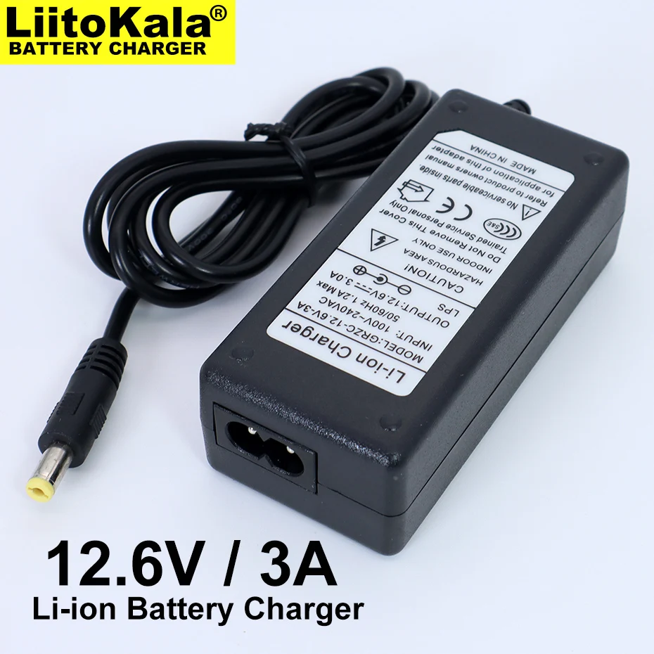 10PCS Liitokala 12,6 V 3A Litijeva Baterija, Polnilnik serije 3 litij-Cbattery 12V polnilec baterij, DC 5.5*2.1 MM+NAS EU napajalni kabel