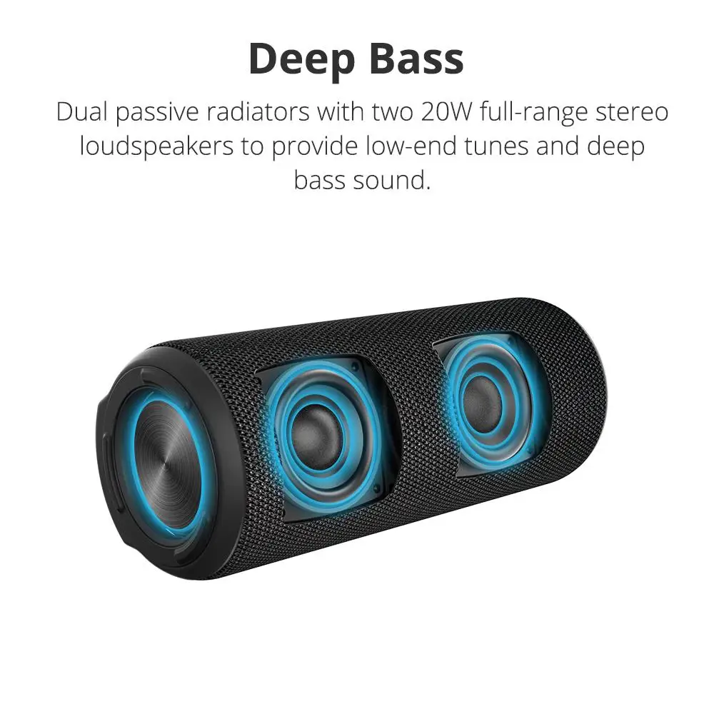 Tronsmart T6 Plus Bluetooth Zvočnik 40W Prenosni Zvočniki Colums Globok Bas Soundbar z IPX6 Nepremočljiva,TWS,Siri,SoundPulse