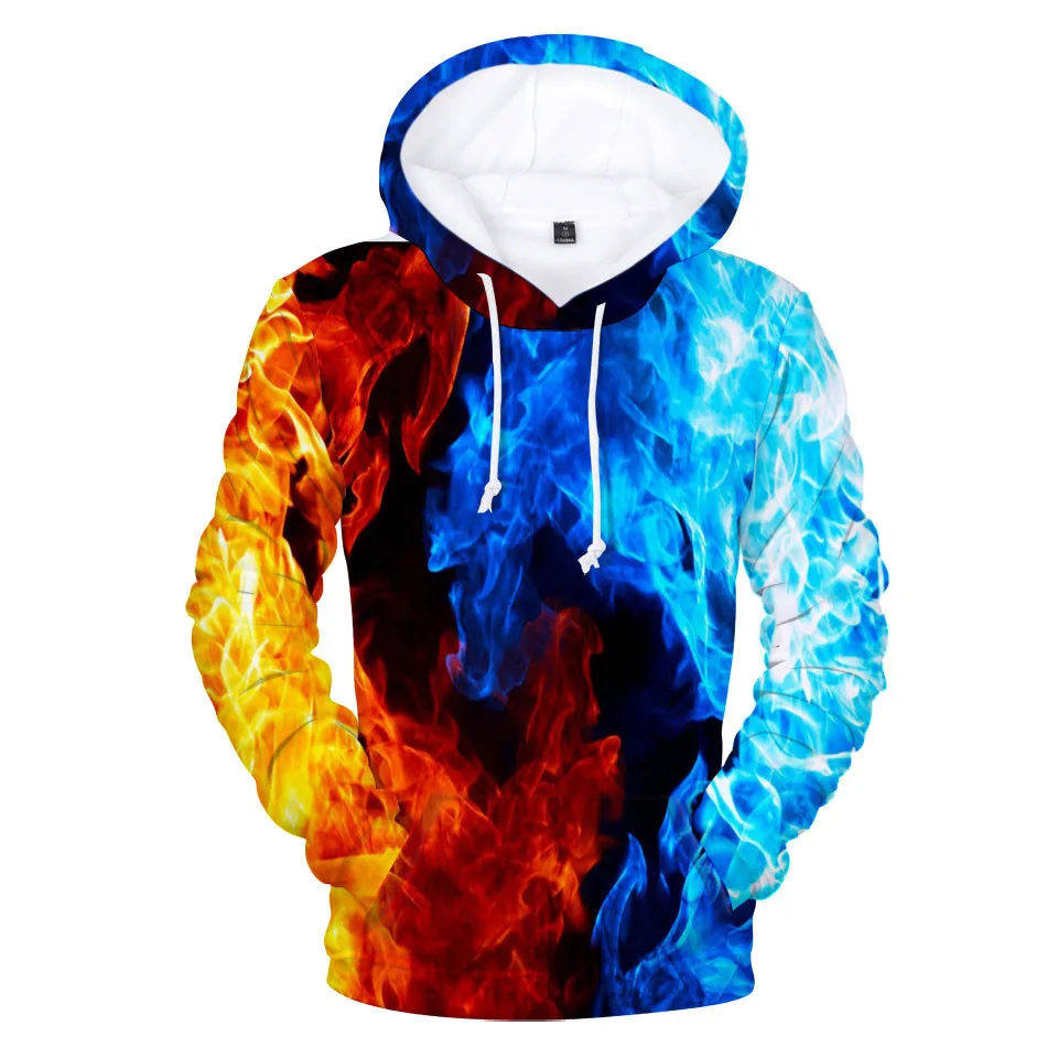 Za moške in ženske barvne tie-barvane hoodie priložnostne čarobni vrtinec vzorec 3D majica hoodie v jeseni in pozimi