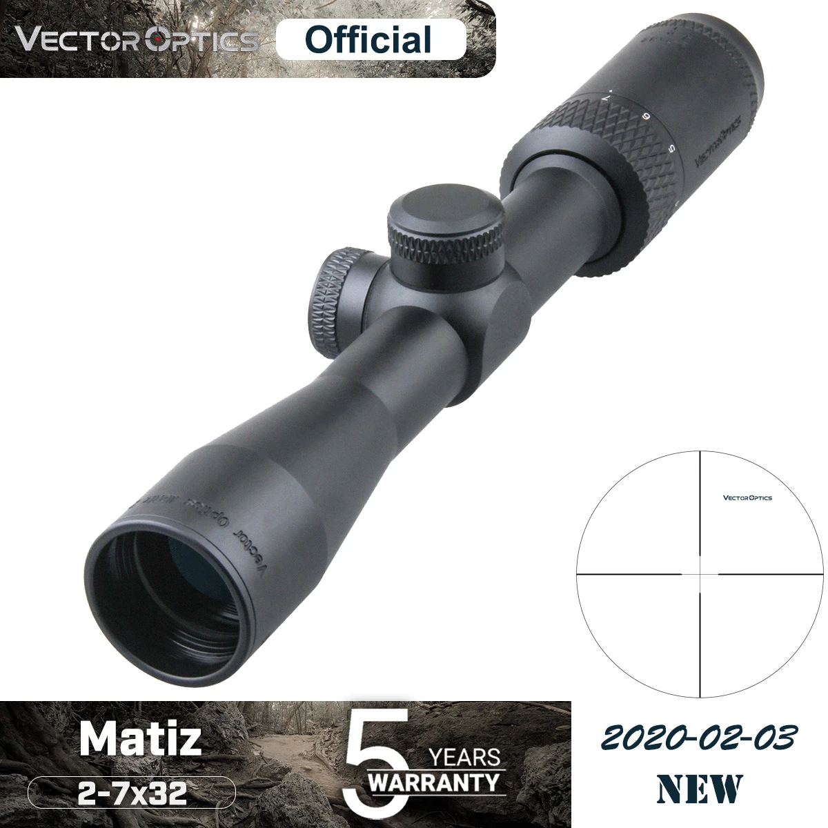 Vector Optics Matiz 2-7x32 Riflescope 1 cm 25.4 mm Lov Optični Puška Uporabe, Preizkušen na Pravega Strelnega orožja .223 .308win & Airgun