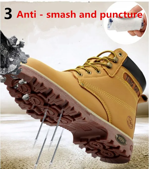 Velika velikost jekla toe delo čevlji, varovalni čevlji dihanje, jesenskem in zimskem anti-punkcija orodje nizki čevlji zaščito obutev