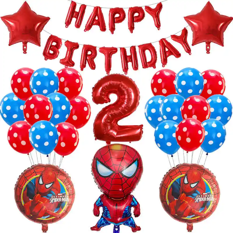 39pcs Spiderman Folija Balone Helija, rdeča, modra Številka balon junak Rojstni Dekoracijo Otroci Igrače Zraka Globos fant dobave