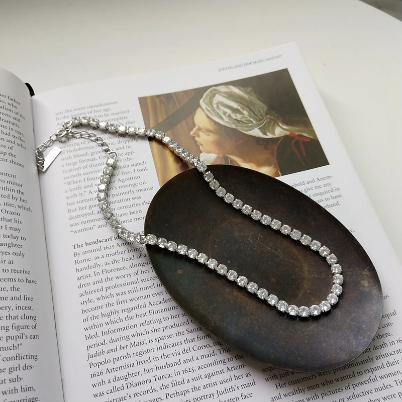 LouLeur 925 sterling srebro kvadratnih cirkon choker ogrlica modno oblikovanje divje razkošna ogrlica za ženske cirkon nakit darilo