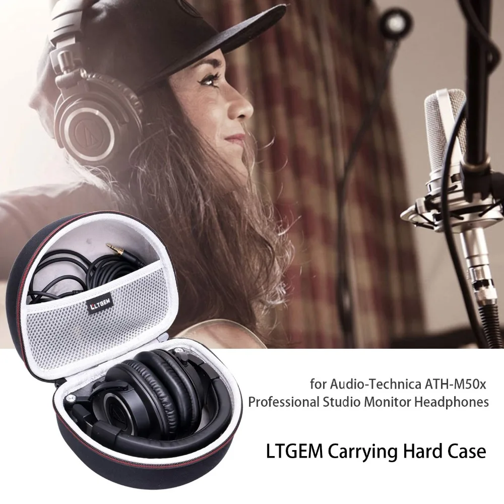 LTGEM Težko Skladiščenje, Prevoz Potovalni Primeru Vrečko za Audio-Technica Audio-Technica ATH-M50x/M50/M70X/M40x/M30x/M50xMG Slušalke