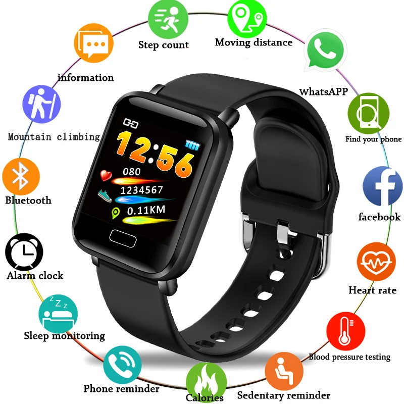 LIGE Pametno Gledati Ženske Moški Smartwatch Za Android IOS Elektronika Pametna Ura Fitnes Tracker Silikonski Trak Smart-watch Ur